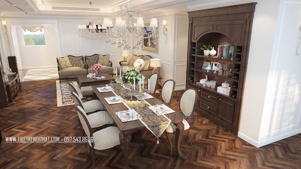 Thiết kế nội thất phòng ăn chung cư Hei Tower